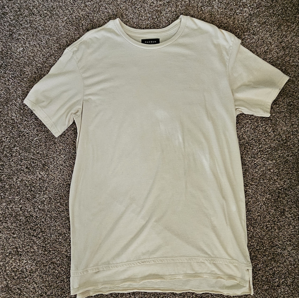Men's PacSun Longer Fit T-Shirt, Cream, Size Large